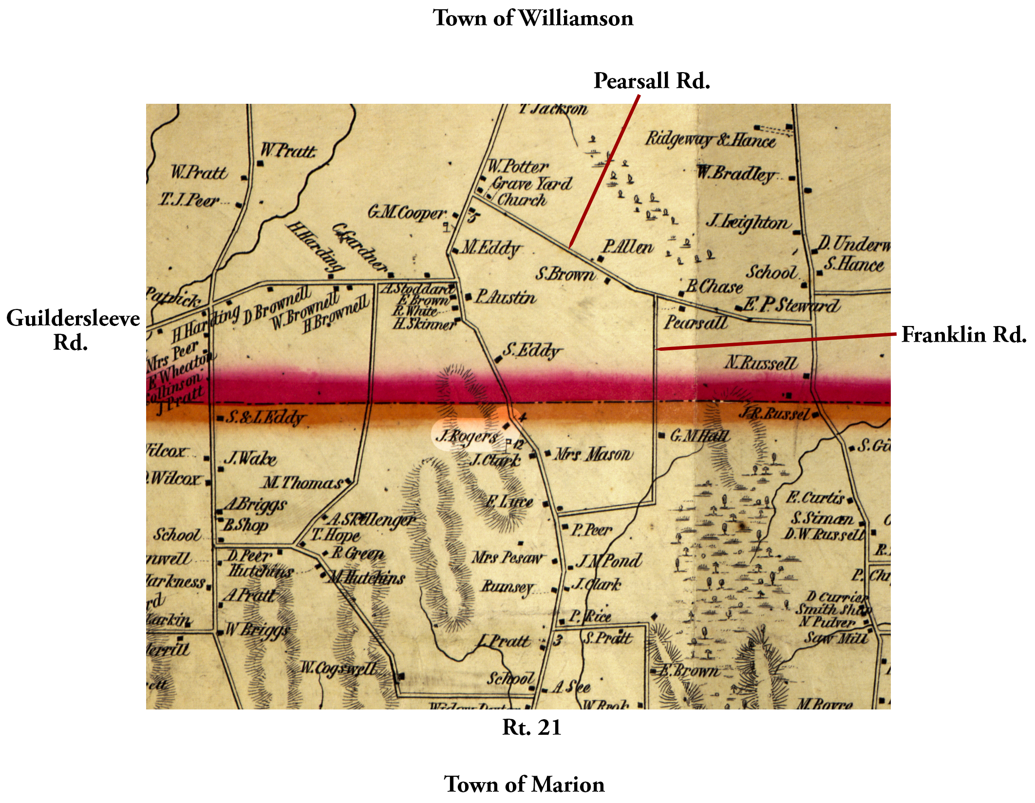 1853 Wayne County Mar-20 Map Excerpt
